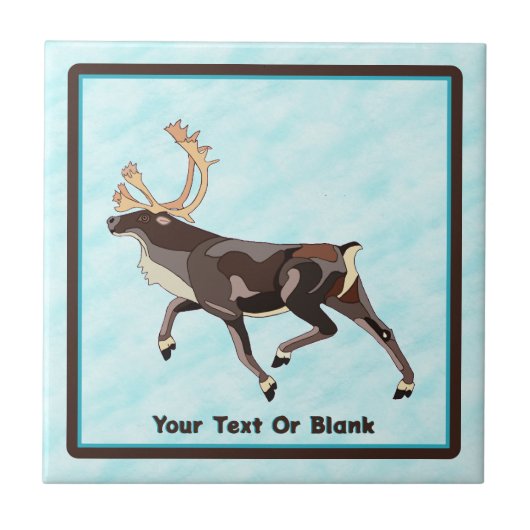 Folk Art Caribou/Reindeer タイル (正面)