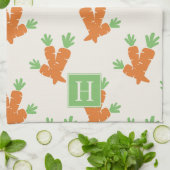 Folk Art Carrot Scatter キッチンタオル (折り畳み)