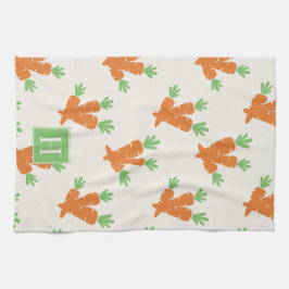 Folk Art Carrot Scatter キッチンタオル