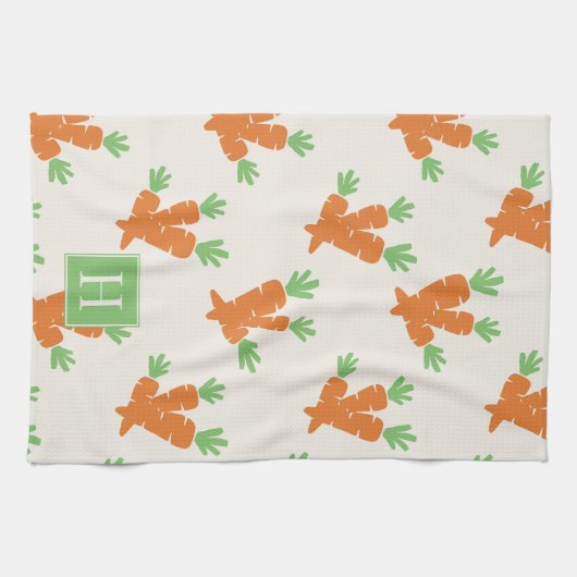 Folk Art Carrot Scatter キッチンタオル (横)