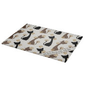 Folk Art Cat Pattern | Farmhouse Kitchen カッティングボード (角)