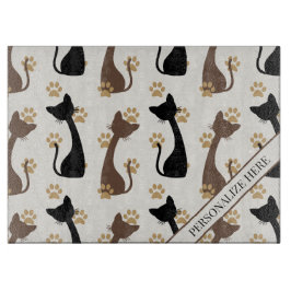 Folk Art Cat Pattern | Farmhouse Kitchen カッティングボード