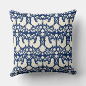 Folk art chicken floral pillow クッション (裏面)