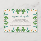Folk Art Colorful Floral Fiesta Spanish Wedding エンクロージャーカード (正面)