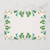 Folk Art Colorful Floral Fiesta Spanish Wedding エンクロージャーカード (裏面)