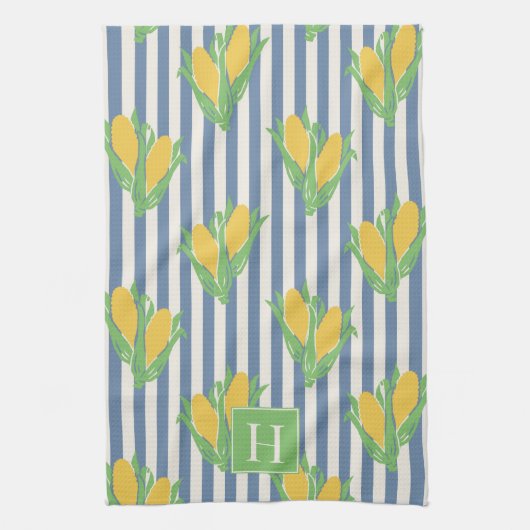 Folk Art Corn Stripe キッチンタオル (縦)