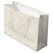 Folk Art Deer Botanical Ivory Large Gift Bag ラージペーパーバッグ (正面アングル)