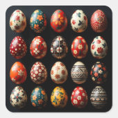 Folk Art Easter Egg Collection スクエアシール (正面)