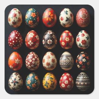 Folk Art Easter Egg Collection スクエアシール