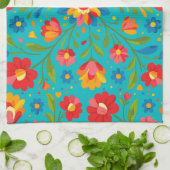 Folk art floral  キッチンタオル (折り畳み)