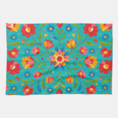 Folk art floral  キッチンタオル (横)