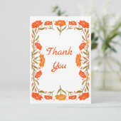 Folk Art Floral Border Greeting Card サンキューカード (スタンド正面)