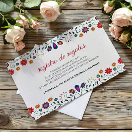 Folk Art Floral Botanical Fiesta Spanish Wedding エンクロージャーカード