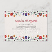 Folk Art Floral Botanical Fiesta Spanish Wedding エンクロージャーカード (正面)