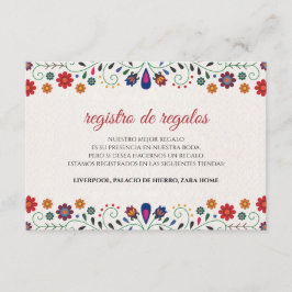 Folk Art Floral Botanical Fiesta Spanish Wedding エンクロージャーカード