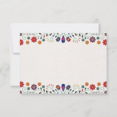 Folk Art Floral Botanical Fiesta Spanish Wedding サンキューカード (裏面)