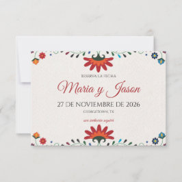 Folk Art Floral Botanical Fiesta Spanish Wedding セーブザデート