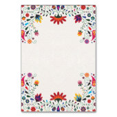 Folk Art Floral Botanical Fiesta Spanish Wedding テーブルナンバー (裏面)