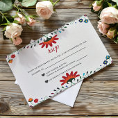 Folk Art Floral Botanical Fiesta Spanish Wedding 出欠カード
