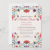 Folk Art Floral Botanical Fiesta Spanish Wedding 招待状 (正面)