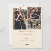 Folk Art Floral Frame Christmas 4 Photo シーズンカード (裏面)