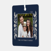 Folk Art Floral Photo Christmas  メタルオーナメント (正面左)