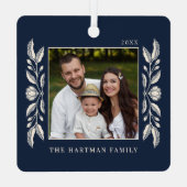 Folk Art Floral Photo Christmas  メタルオーナメント (裏面)