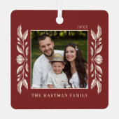 Folk Art Floral Photo Christmas  メタルオーナメント (裏面)