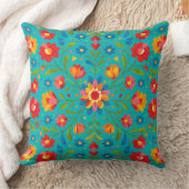 Folk art floral pillow クッション (ブランケット)