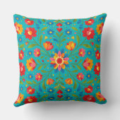 Folk art floral pillow クッション (裏面)