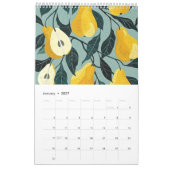 Folk Art Floral | Scandinavian Orange Flower Wall カレンダー (1月 2027)