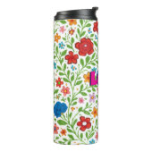 Folk Art Floral Vines Seamless Pattern - Vibrant G タンブラー (回転左)