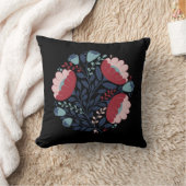Folk Art Florals in Full Bloom クッション (ブランケット)
