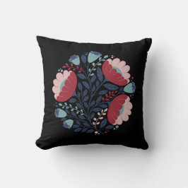 Folk Art Florals in Full Bloom クッション