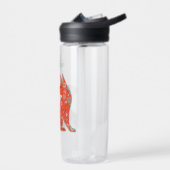 Folk Art Flower Pattern Fox Personalised ウォーターボトル (左面)