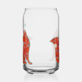 Folk Art Flower Pattern Fox Personalised ガラス缶 (左)