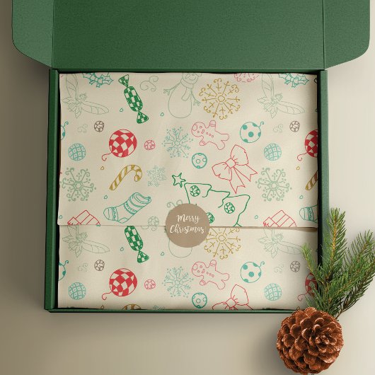 Folk Art Gingerbread Men Christmas 薄葉紙