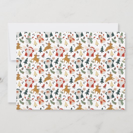 Folk Art Happy Christmas Character シーズンカード (正面)