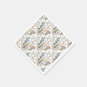 Folk Art Meadow & Blue Bird in Earth Tones スタンダードカクテルナプキン (角)