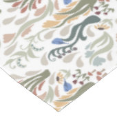 Folk Art Meadow & Blue Bird in Earth Tones テーブルクロス (アングル)