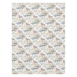 Folk Art Meadow & Blue Bird in Earth Tones テーブルクロス