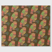 Folk Art Owls on Branches All Occasion ラッピングペーパー (フラット)