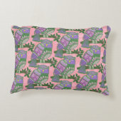 Folk Art Owls Pink Purple Kids アクセントクッション (裏面)