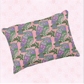 Folk Art Owls Pink Purple Kids クッション