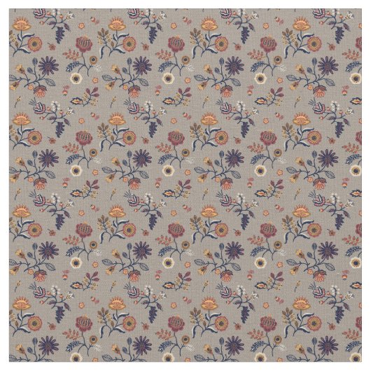 Folk Art Pattern ファブリック (クローズアップ)