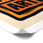 Folk Art Poster Sun Face Bold Block Print in ポスター (角)