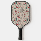 Folk Art Primitive Christmas Pickleball Paddle ピックルボールラケット (裏面)