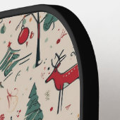 Folk Art Primitive Christmas Pickleball Paddle ピックルボールラケット (左詳細)