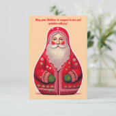 Folk Art Primitive Santa Claus Holiday Card カード (スタンド正面)