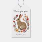 Folk Art Rabbit Handmade Care Instructions ギフトタグ (正面)